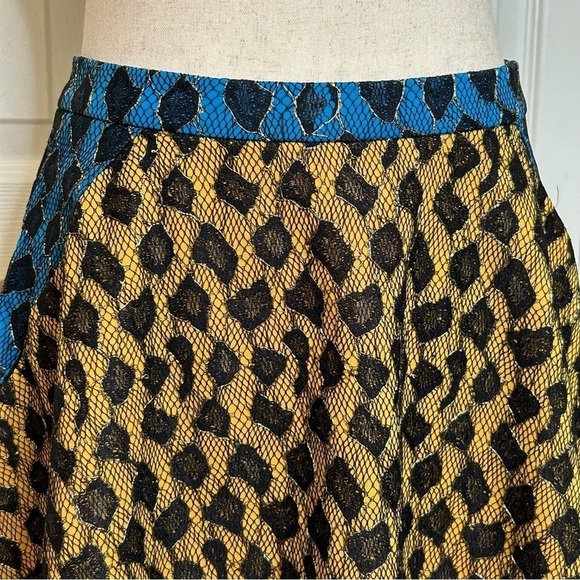 English Rose Leopard Print A Line Skirt Medium - Picture 2 of 12